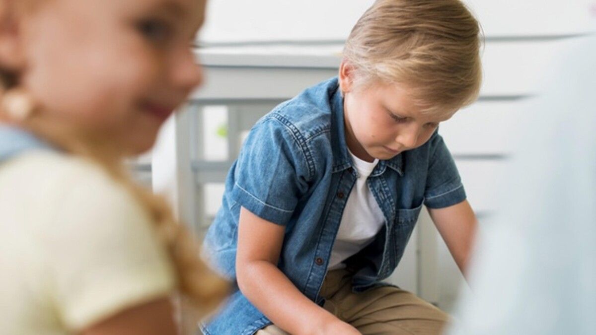 boy girl playing together kindergarten 23 2148633305